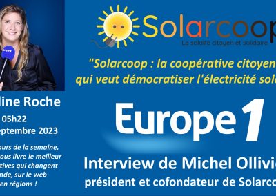 Solarcoop sur EUROPE 1 – Interview par Ombline Roche